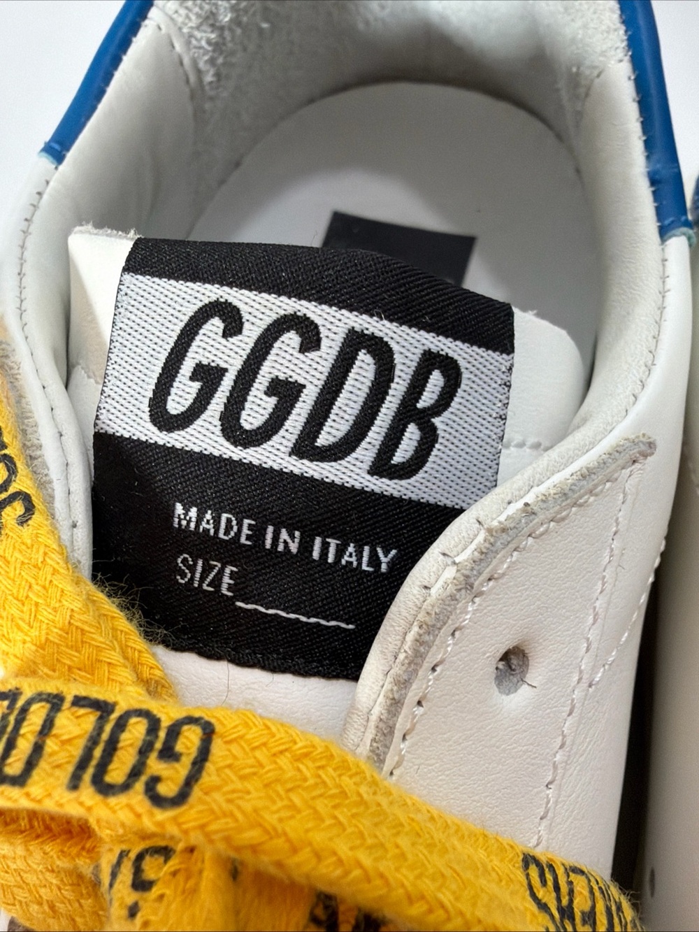 Golden Goose HI STAR WHITE BLUE YELLOW SNEAKERS EUR 40 US 7 Mens 9 Womens NIB - Picture 4 of 16